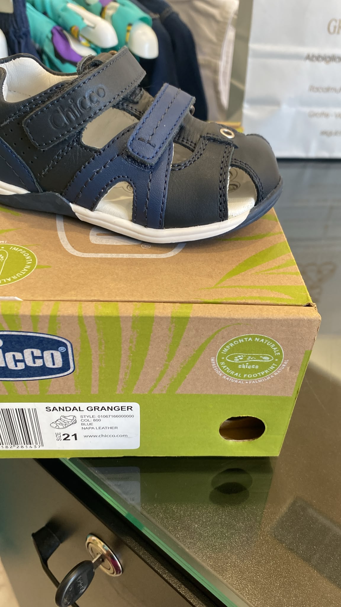 Sandali blu Chicco Granger in pelle per bambino