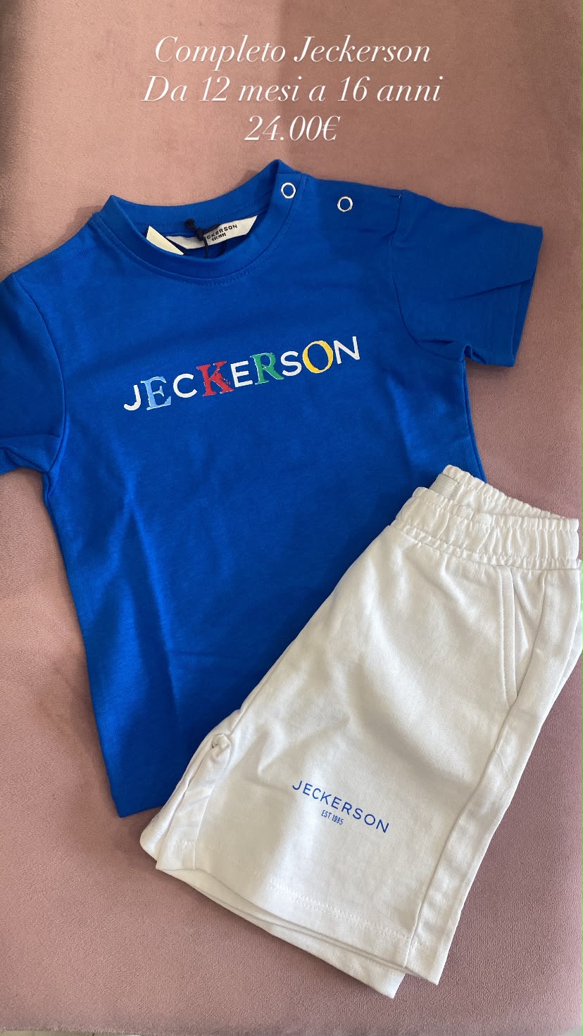 Completo t-shirt e bermuda Jeckerson blu royal per bambino